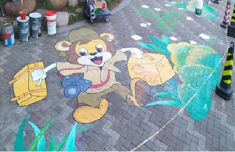 大关夏季画地面彩绘会遇到的问题