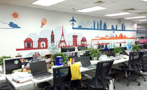 大关教你设计办公室墙绘的方法。