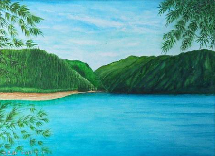 大关在墙绘中，如何绘画绿水青山？